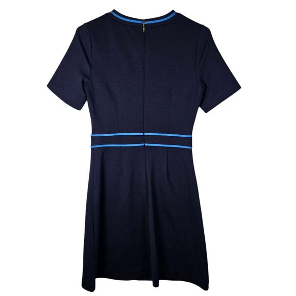 Draper James Dress Womens XS Navy Blue Persley Ponte Fit Flare Old Money Work - Picture 3 of 6